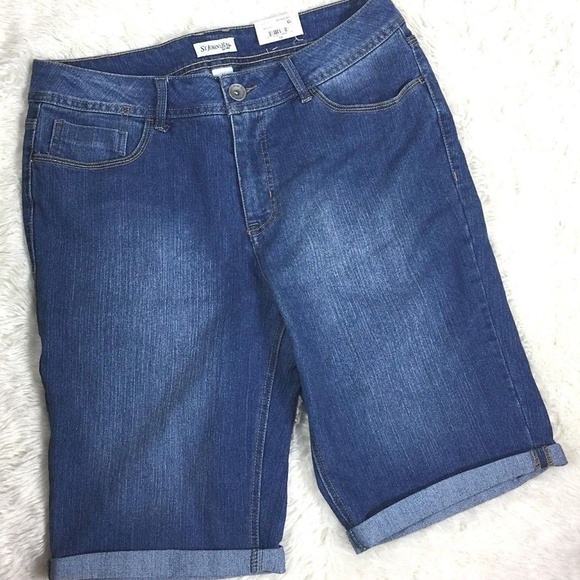 st john's bay womens jean shorts